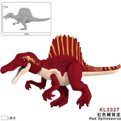 Jurassic Dinosaurs Spinosaurus Large Brick Toy Joints Open Mouth 7 Color Designs, Collectible Decor DIY Puzzle Assembly Gift