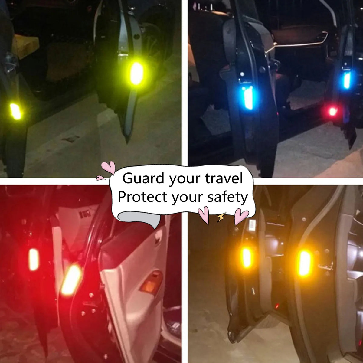 Reflective Car Accessories Door Sticker Safety Tape Inside Auto For Porsche Cayenne Mini F56 Ioniq 5 Ford Focus Mk4