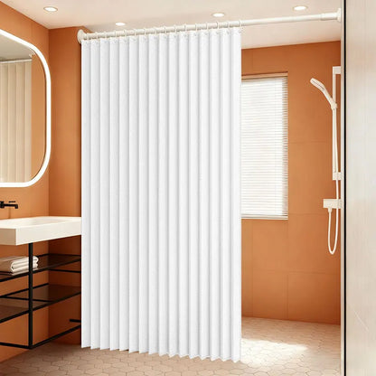 Foldable Magnetic Shower Curtain with Magnetic Buckle Waterproof Bathroom Privacy Screen Dry Wet Separation for Home Hotel