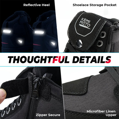 KEMIMOTO Motorcycle Shoes Summer Commuting Riding Men Boots Casual Rides Flat Shoes Anti-collision Protection Outdoor Activities