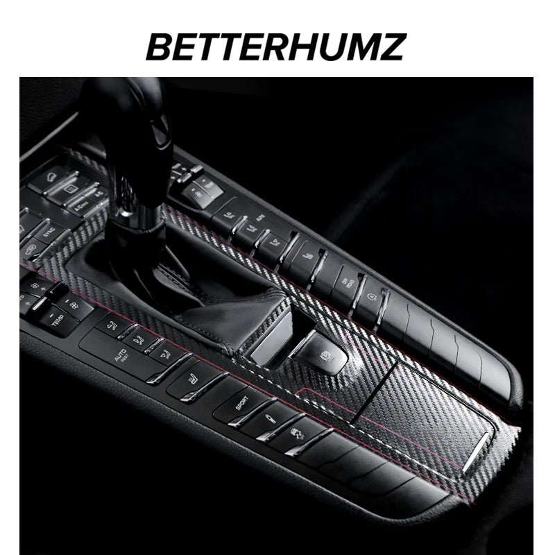 For Porsche Macan 2014-2024 Made of Alcantara Center Console Gear Shifter Panel Trim Sticker Car Interior Tuning Accessories