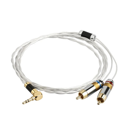 YYAUDIO Hifi 3.5mm to 2 RCA Cable Pure Silver Main Core Siver-plated Screening 3.5mm Jack to 2rca Male Aux Cable Hifi