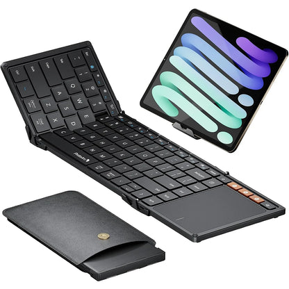 ProtoArc XK01 TP Foldable Keyboard with Touchpad Folding Bluetooth Travel Keyboards for iPad iPhone Laptop PC Tablets