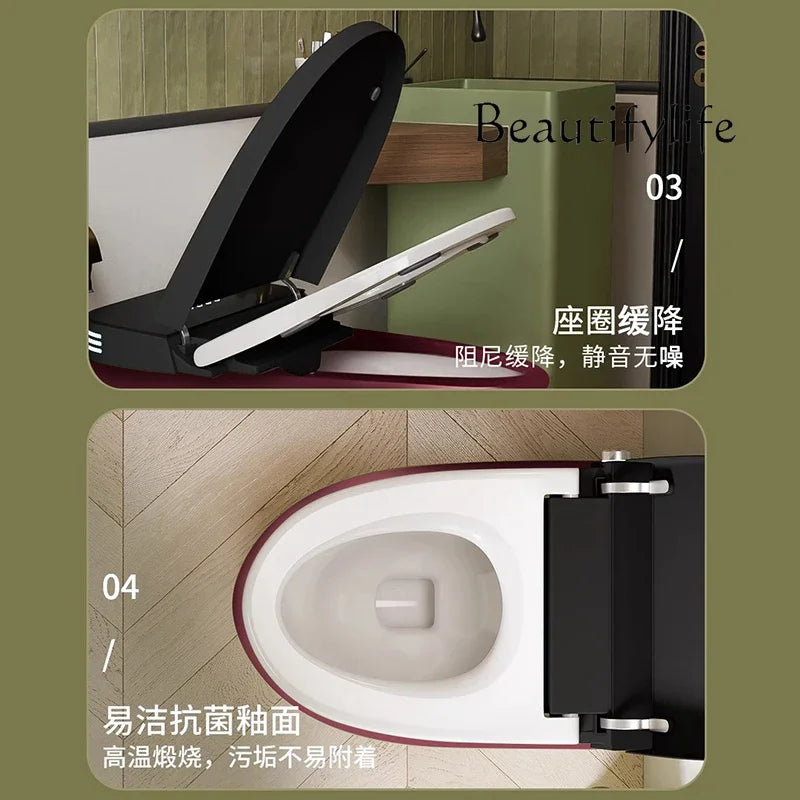 BJ C Retro Red Color Light Smart Toilet Fully Automatic Integrated Household Without Water Pressure Limit New Electric Toilet