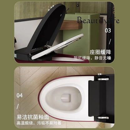 BJ C Retro Red Color Light Smart Toilet Fully Automatic Integrated Household Without Water Pressure Limit New Electric Toilet
