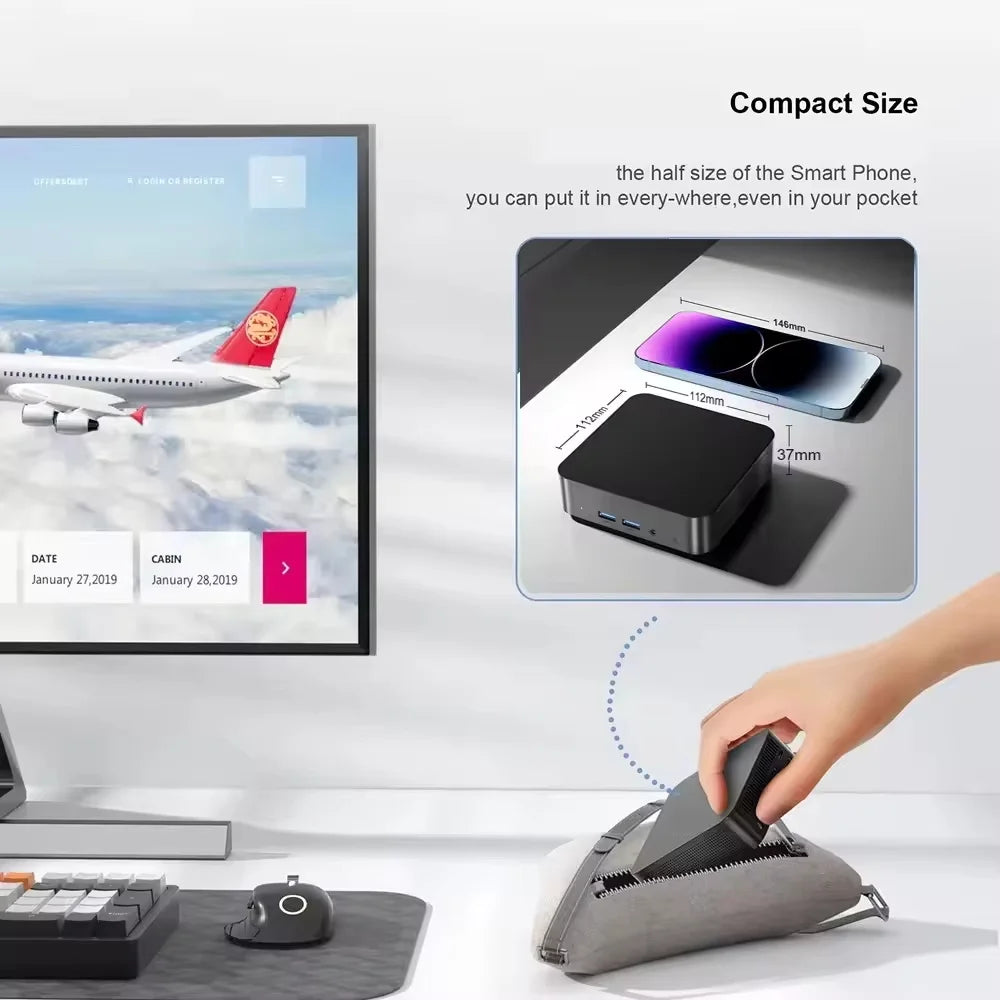 2026 Mini Gaming PC Intel Core i9 10980HK/N150 16GB RAM 1TB SSD WiFi 6 BT5.2 Windows 11 4K Portable Desktop Computer