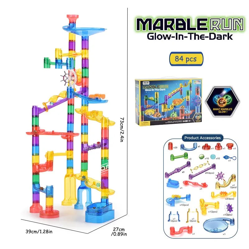 Safety Material Educational Toys Marble Toys Ball Track Assembly Building Blocks Kids' Marbel Run Toys Rail Track