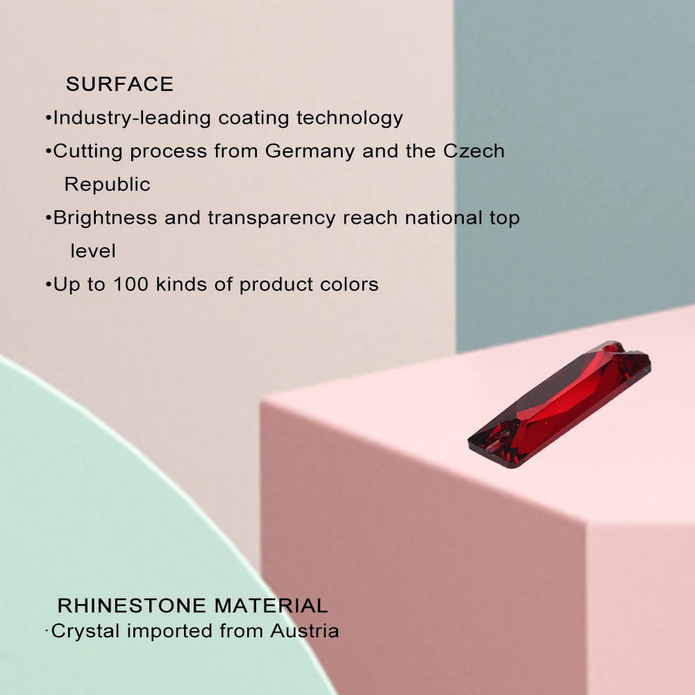 YHB Top Quality Cosmic Baguetee Glass Crystal AB Moonlight Sewing Stones Flatback Sew on Rhinestones For Garment Clothes Bags