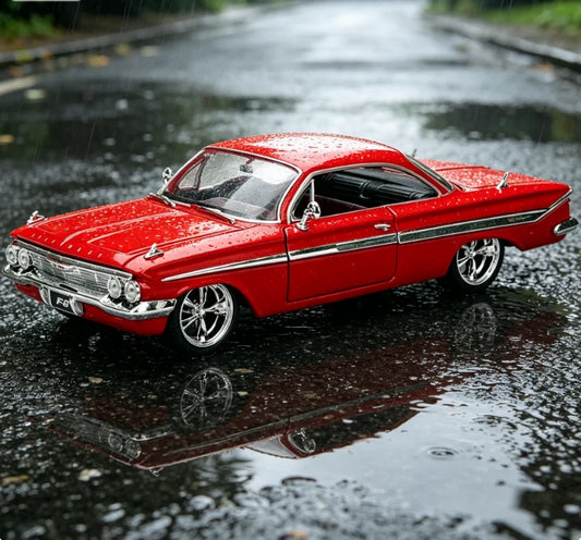 Jada Toys 1:24 Fast & Furious 8 Dom's Chevrolet Impala Diecast Model Car, Red Classic Muscle Car Collectible