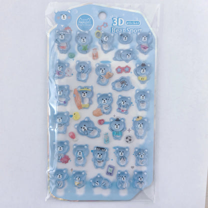 NEKONI 3D Animals Penguin Seal World Relief Stickers Scrapbooking DIY Journaling Stationery Diary Cute Stickers School Supply