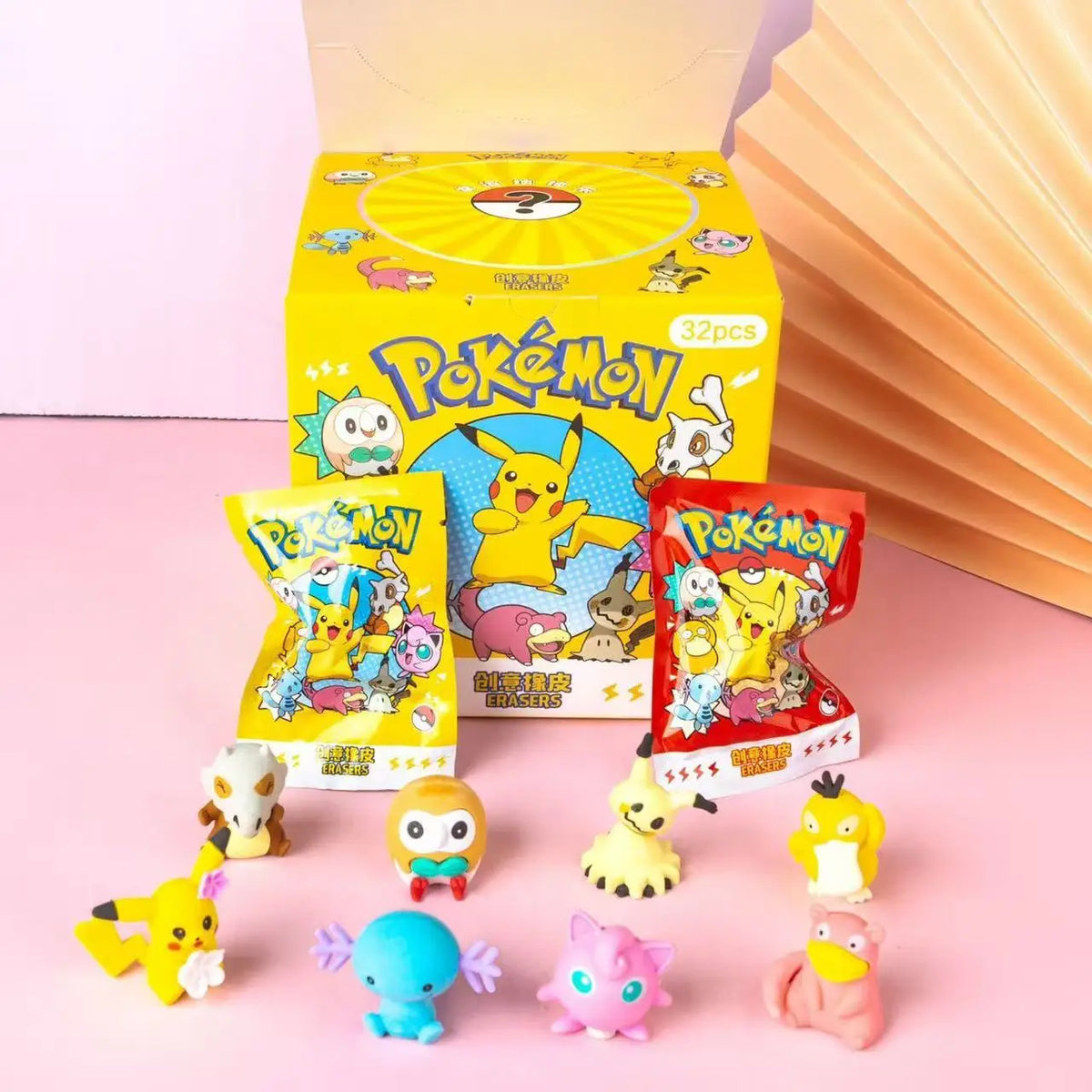 Pokemon Blind Bag Surprise Gift Rubber Cute Cartoon Stationery Lottery Gift