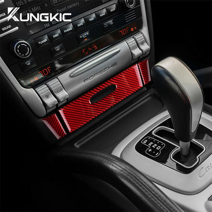 Real Soft Carbon Fiber Sticker For Porsche Cayenne 2003 2004 2005 2006 2007 2008 2009 2010 Ashtray Panel Interior Accessories