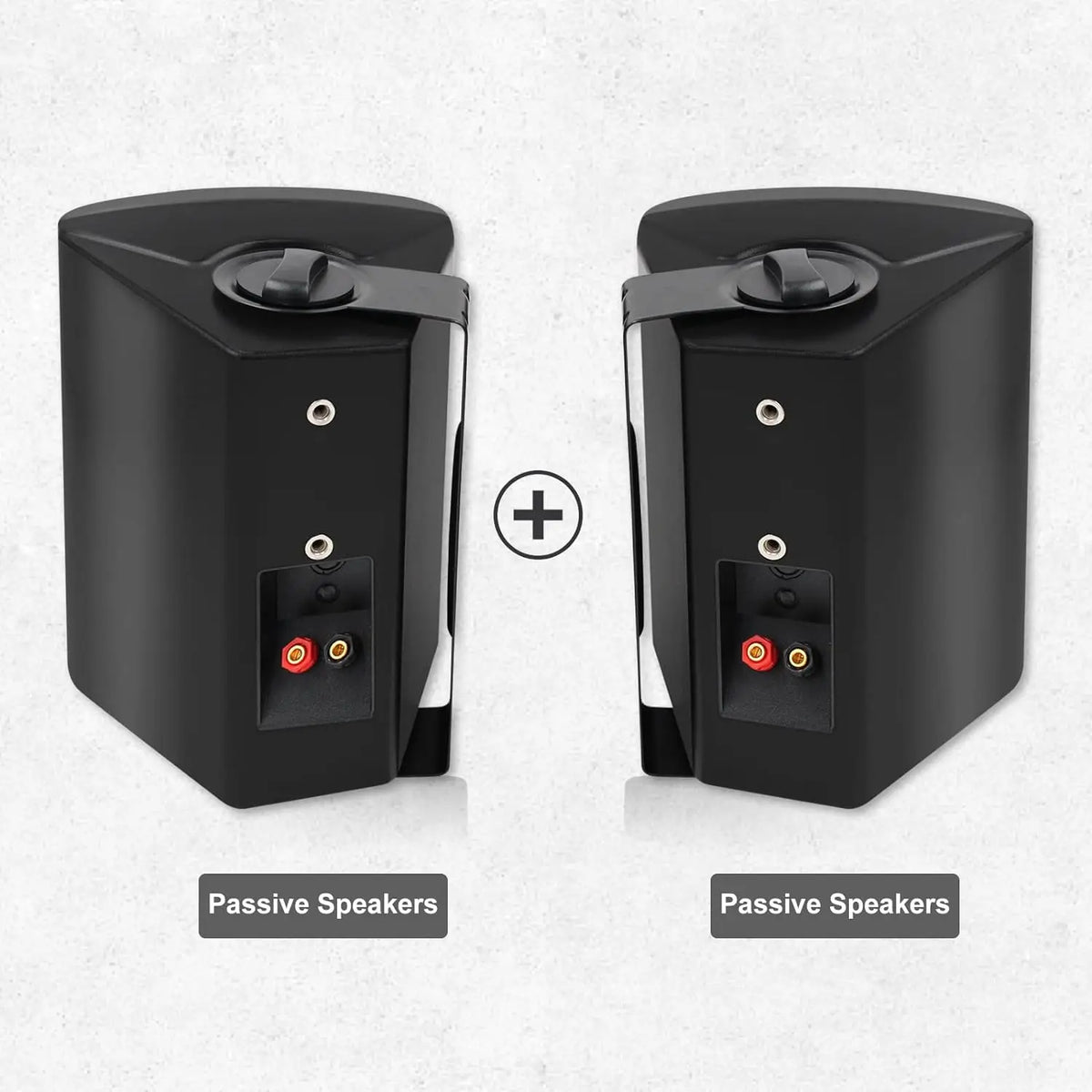 Herdio 5.25'' Outdoor Speakers Passive Wired 300W Patio Deck Speakers All Weather Wall Mount System For Garden Home 2PCS