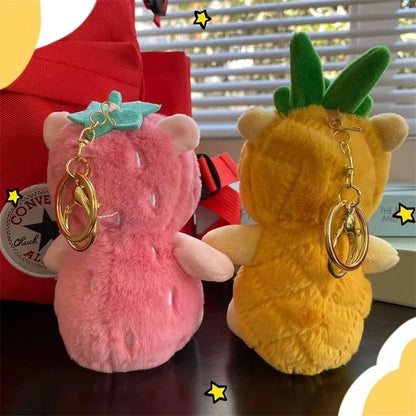 This Year's New Doll Pineapple Bear Doll Plush Toy Birthday Gift Winnie The Pooh Cute Doll Sitting Pendant Keychain