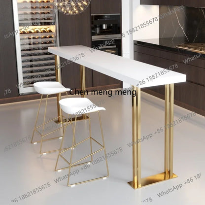 R Nordic Style Light Luxury Bar Tables Solid Wood Lean Against The Wall Coffee Shop Domestic Bar Tables Side Furniture Mesa