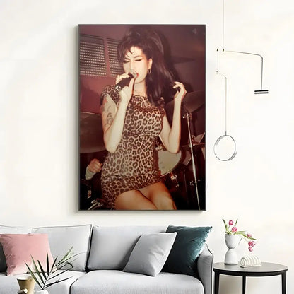 Singer Amy Winehouse Poster Classic poster and wall art prints are suitable for living rooms, bedrooms,and home