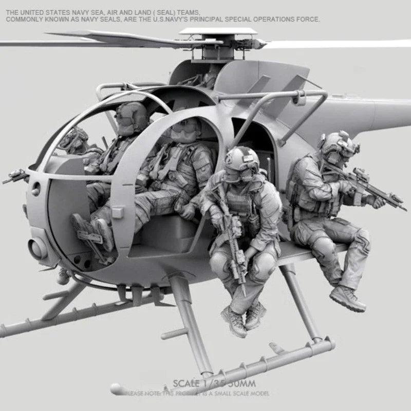 1/35 Resin Model Kit  Marine Corps Helicopter Scene with Soldier Figures Unpainted Unassembled GK Kit for Military Diorama Hobby