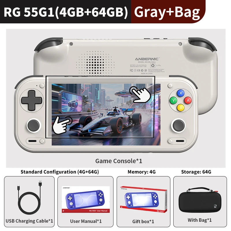 Anbernic RG 55G1 Retro Handheld Game Console 5.5" Incell IPS Multi-touch Screen 6000mAh Android RG55G1 All One Video Game Player