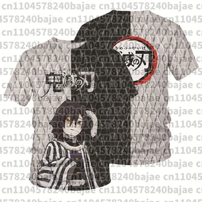 Demon Slayer Kimetsu no Yaiba Tanjiro 3D Quick Dry T-Shirt Adult Kids Sports Casual Anime Merch Summer outdoor streetwear