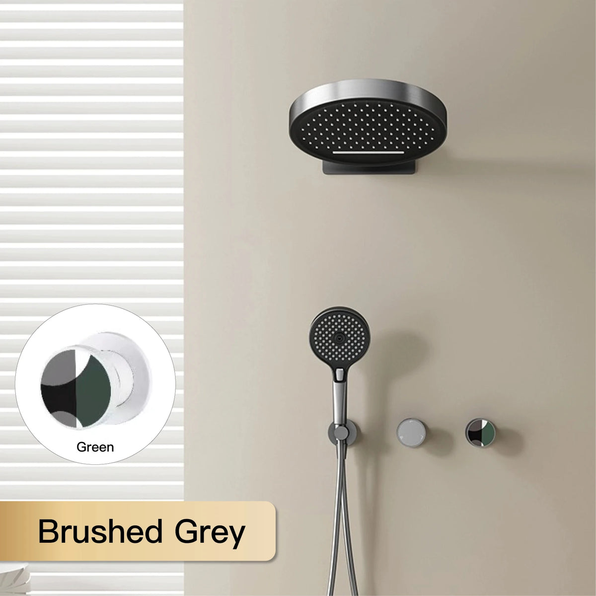 AITANA luxury brass gun gray wall mounted cold and hot water shower system simple design embedded bathroom faucet