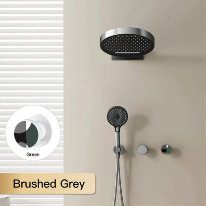 AITANA luxury brass gun gray wall mounted cold and hot water shower system simple design embedded bathroom faucet