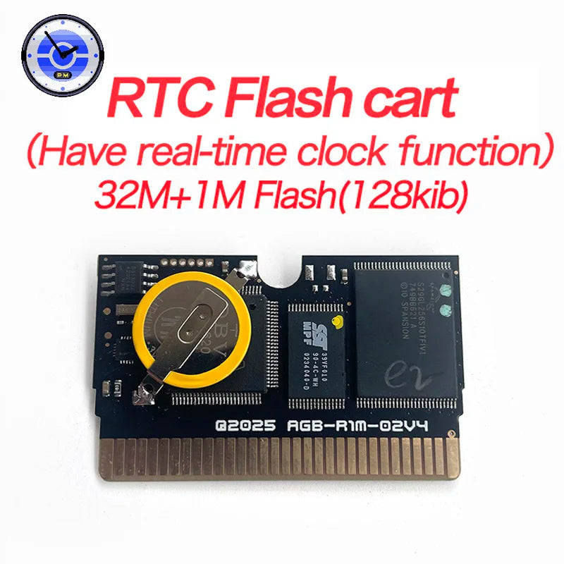 USA ESP Version IC RTC Flash Cart Unbound GBA Game Cartridge Video Game Console Card Rom Hack Spanish English Language