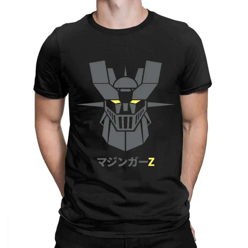 Cool mazinger z anime movie robot streetwear graphic print t-shirt fashion casual Tee Tops