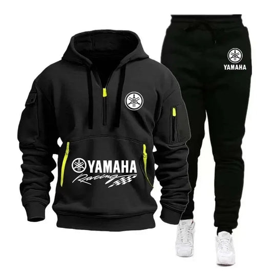 Yamaha Motorcycle Racing Team 2026 Men's Spring Sportswear Half Zipper Hoodie And Pants Set Unisex Hoodie And Joggers Set