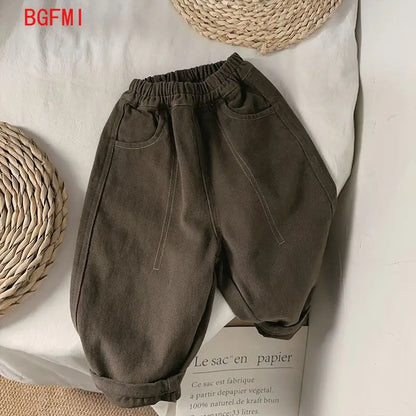 Children Open Wire Pants Spring Autumn New Casual Loose cotton baby girl Boys Wide-leg Pant Harem Pants 1-7Y Kid's Trousers 2-9Y