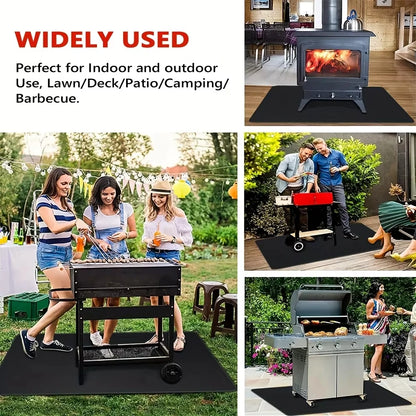 Outdoor Barbecue Pad for Protecting Wooden Floors Heat Resistant Fire Pit Mat, Flame Retardant Pad