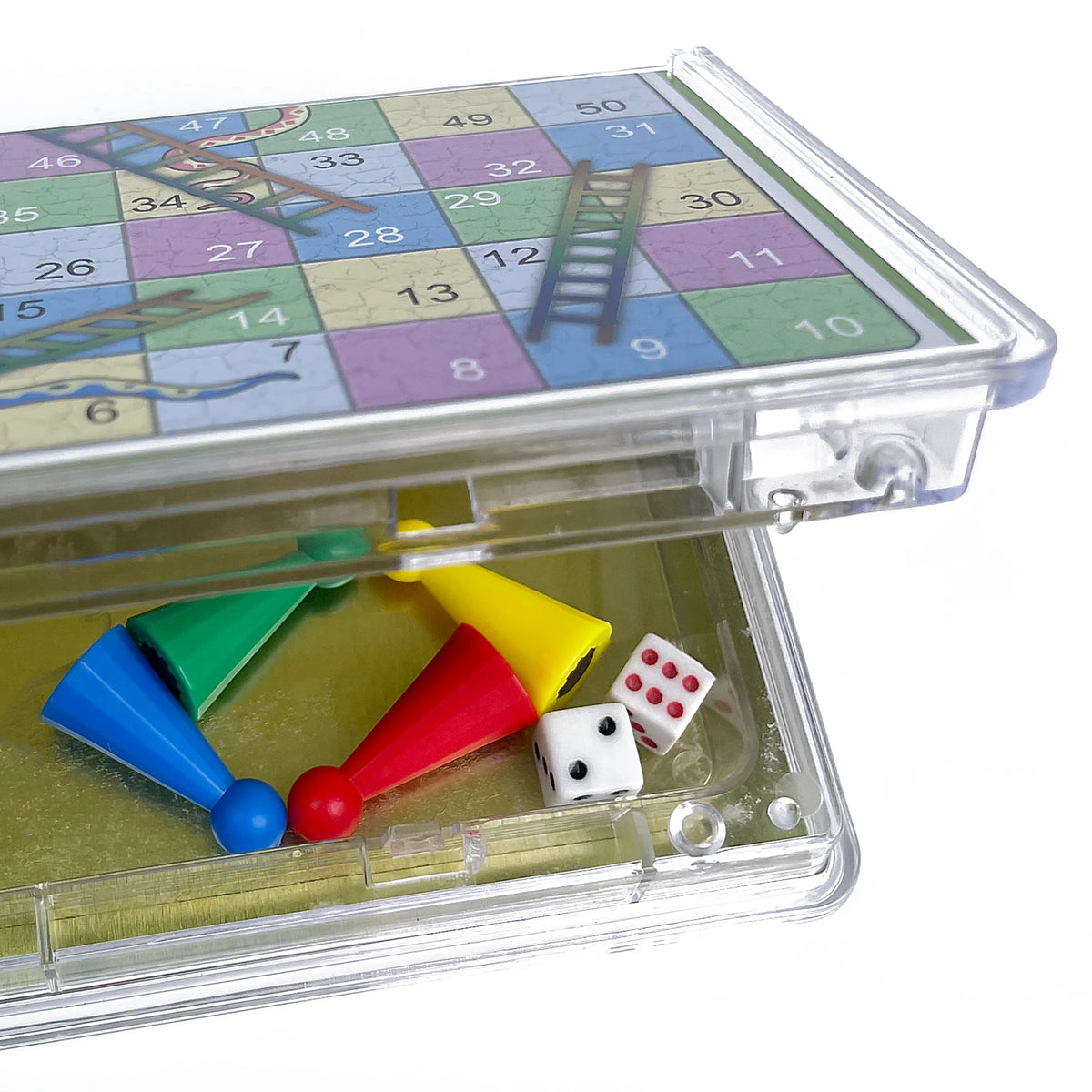 Foldable Magnetic Crystal Snakes and Ladders Board Game Transparent Plastic Chessboard Tabletop Travel Outdoor Game Set