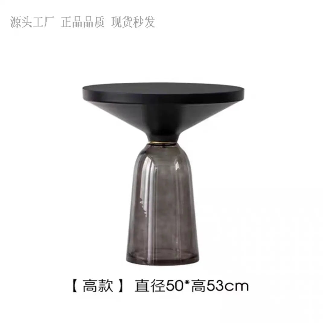 Modern Light Luxury Glass Coffee Table Creative Living Room Balcony Colorful High-end Table on The New Nordic High-end