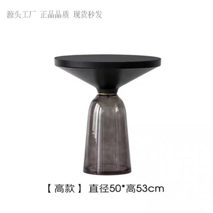 Modern Light Luxury Glass Coffee Table Creative Living Room Balcony Colorful High-end Table on The New Nordic High-end