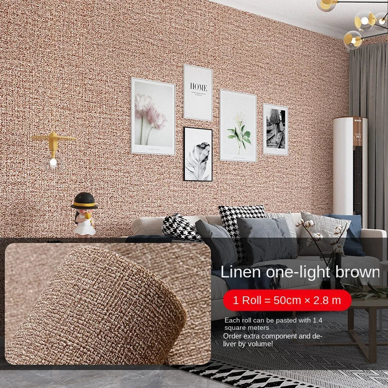 10m Self Adhesive 3D Wall Panel Wallpaper Foam Soundproof Waterproof 3D Wall Sticker New Design Bedroom Wallpaper Thickening