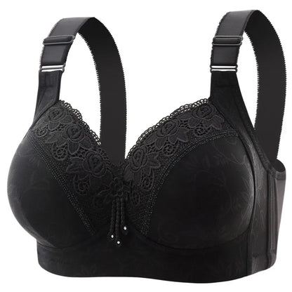 Plus Large Size Elderly Mothers Lace Bra Close-fitting Gathering Anti Sagging Lace Women's Underwear Lingerie Shockproof