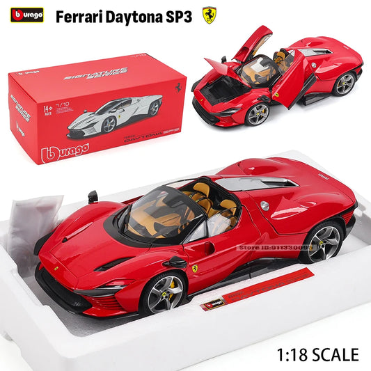 Bburago 1:18 Ferrari DAYTONA SP3 car model simulation alloy car model handicraft decoration collection toy