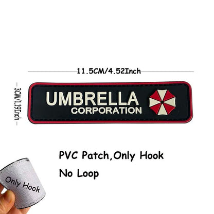 1PC,2PCS/ Umbrella Corporation PVC Rubber Morale Emblem,Biohazard Insignia Applique Embroidered patches,Tactical Backpack Badges