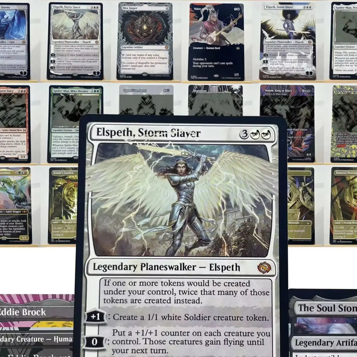 SPM SPE SLD TDM HOLO16-001 Tcg Proxy Cards Ugin, Eye of The Storms Mox Jasper Elspeth, Storm Slayer Mox Jasper Home Play