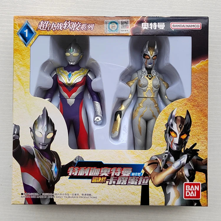 Bandai Original Ultraman TrigaTiga Galaxy Dynasel Vin Super Showdown Monster Golbadada Set Box Soft Plastic Doll Children's Gift