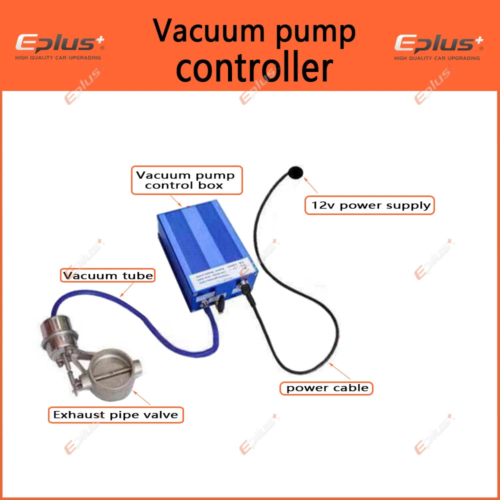EPLUS Universal Car Exhaust Pipe System Control Valve dampers Vacuum Controller Device Remote Controller Switch 51 63 76MM Blue