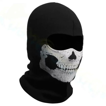 Motorcycle Balaclava Full Face Mask Skull Print Motorbike Full Face Mask Windproof Skiing Head Neck Warmer Bicycle Helmet Liner