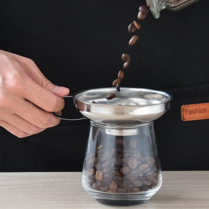 Wide Mouth Stainless Steel Funnel Kitchen Making and Spice Transfer Efficient Hopper Design for Water and Liquid Storage
