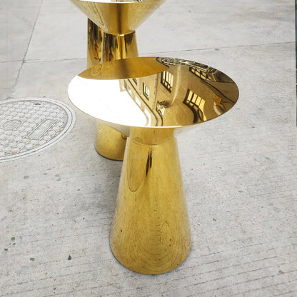 Wholesale High Quality Multiple Sizes Round Gold Stainless Steel bar Table for Wedding Event