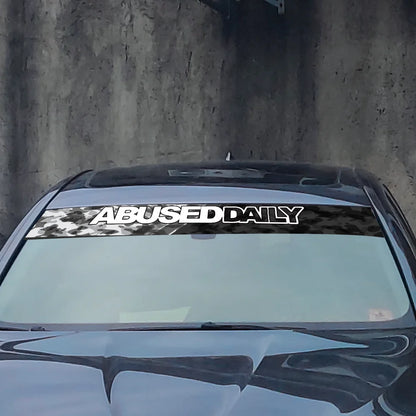 Abuse Daily Car Front and Rear Windshield Stickers Waterproof Sunscreen Windscreen Banner Decal Window Sticker Accessories