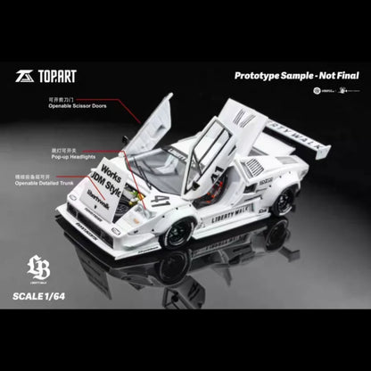 HEC 1:64  Malaysia North Exhibition Limited LB Countach alloy die-cast miniature simulation car model,adult collectible ornament