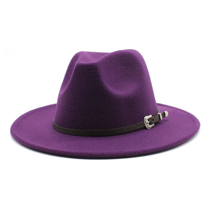 British Style Felt Jazz Fedora Hat 59-61CM Size Panama Trilby Hats for Women Men Gentleman Wedding Party Hat