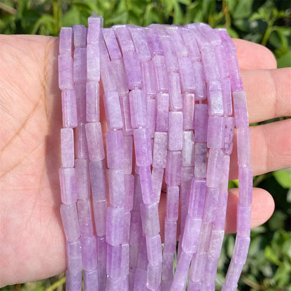 4x13mm Natural Stone Tube Rectangle Sea Sediment Lapis Lazuli Opal Amethysts Quartz Beads for Jewelry Making DIY Bracelet