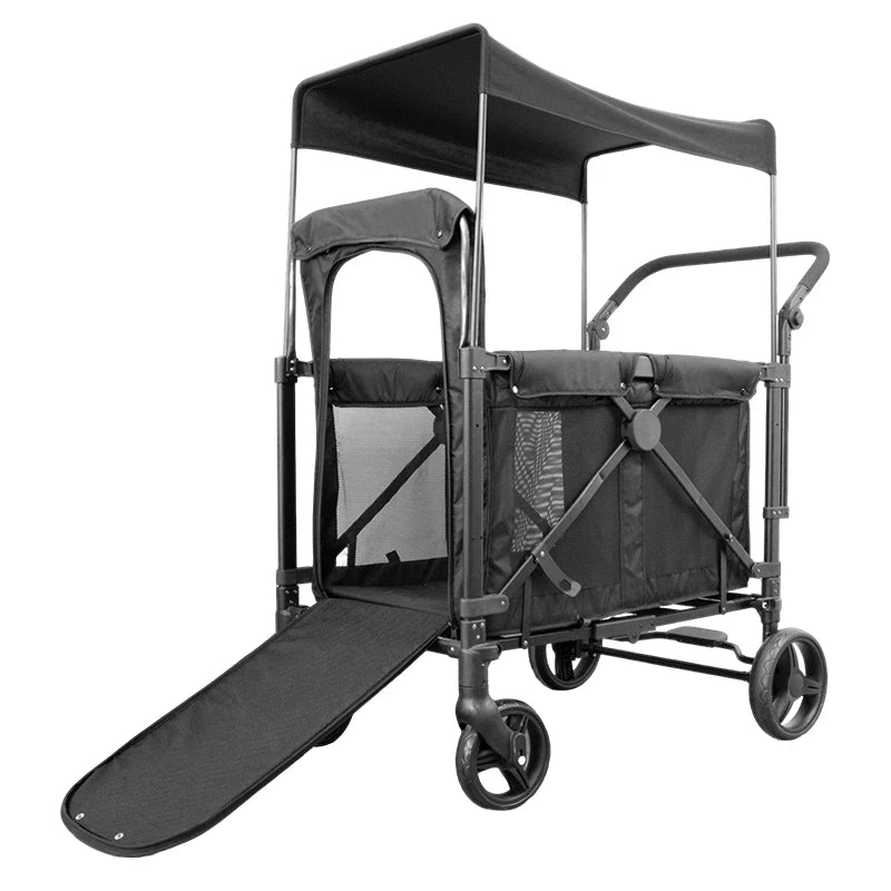 STLFMultifunctional with Detachable Canopy 4 Wheeled Dog and Cat Large Pet Stroller