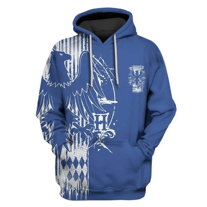2024 autumn and winter Harajuku fashion men's hoodie casual y2k sweatshirt men's 3d printed red owl college pattern sport hoodie