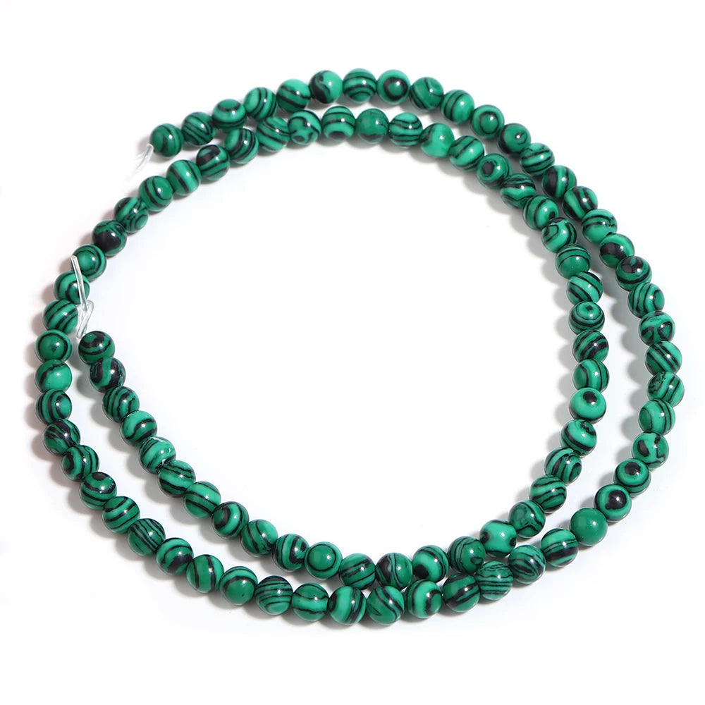 1 Strand Malachite Stone Beads 4/6/8/10/12mm Round Spacers Natural Stone Beads For Jewelry Making DIY Necklace Bracelet Supplies